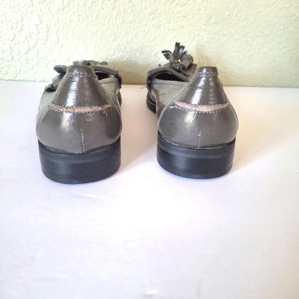 Steven By Steve Madden 8 Gray Tasseled Grey Leather Loafers New - Picture 7 of 10